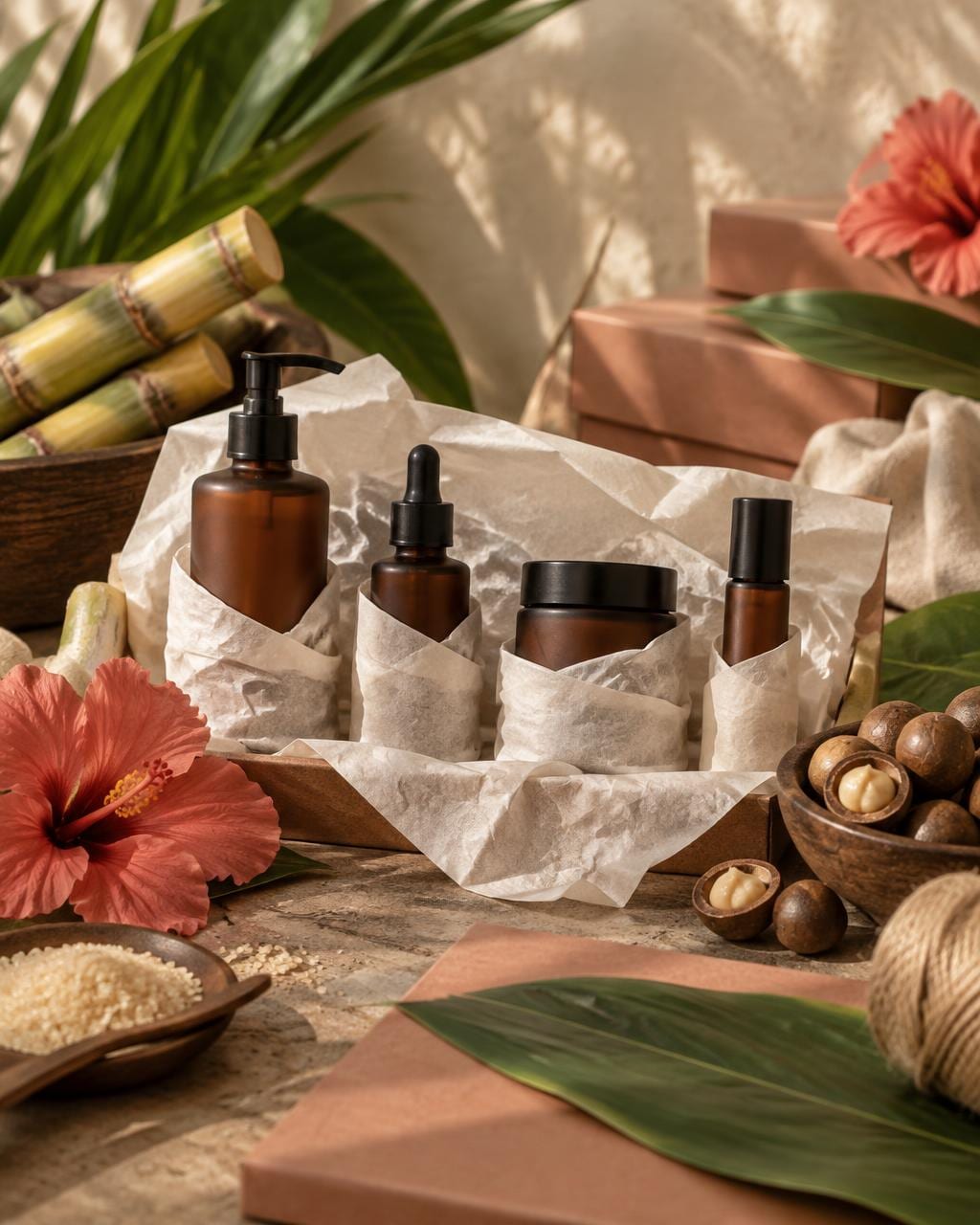 Upcoming amber skincare remedies prepared for a small-batch release